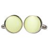 Plain Willow Green Satin Cufflinks