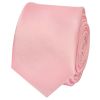Plain Pink Satin Boys Tie and Pocket Square Set