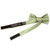 Pre Tied Sage Green Satin Boys Bow Tie and Pocket Square Set Age 4-7