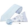 Classic Blue Mens Tie with Pocket Square and Lapel Pin Set