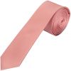 Plain Pink Satin Silk Skinny Men's Tie