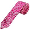 Mens Fuchsia Floral Silk Skinny Tie and Pocket Square