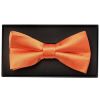 Plain Burnt Orange Handmade Mens Bow Tie and Pocket Square