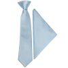 Pre Tied Light Blue Satin Boys Tie and Pocket Square Set Age 4-7