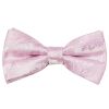 Pre Tied Light Dusty Pink Paisley Boys Bow Tie and Pocket Square Set