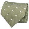 Khaki Green Large White Spot Classic Men's Tie and Pocket Square Set
