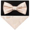Nude Paisley Men's Handmade Bow Tie and Pocket Square Set
