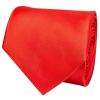 Plain Bright Red Satin Classic Men's Tie and Pocket Square Set