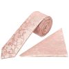 Rose Gold Floral Skinny Boys Tie and Pocket Square Set
