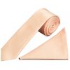 Plain Light Peach Satin Boys Tie and Pocket Square Set
