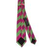 Pink and Lime Striped Skinny Men's Tie and Pocket Square Set