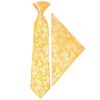 Pre Tied Bright Yellow Floral Boys Tie and Pocket Square Set Age 4-7