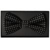 Hand Made Black And White Polka Dot Mens Bow Tie and Pocket Square Set