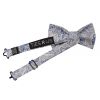 Pre Tied Silver and Blue Paisley Boys Bow Tie Age 18 Months-3 Years