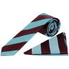 Claret and Blue Striped Skinny Boys Tie Pocket Square Set