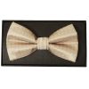 Handmade Champagne And White Polka Dot Mens Bow Tie