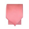 Plain Light Coral Pink Satin Skinny Boys Tie and Pocket Square Set
