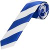 Blue and White Striped Skinny Boys Football Tie and Pocket Square Set