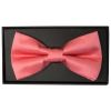 Plain Light Coral Pink Handmade Mens Bow Tie