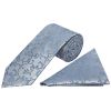 Dusty Blue Floral Classic Men's Tie and Pocket Square Set