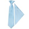 END OF SEASON Pre Tied Sky Blue Satin Boys Tie and Pocket Square Set Age 4-7