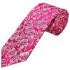 Mens Fuchsia Floral Silk Classic Tie and Pocket Square