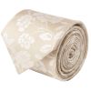 Champagne with White Floral Silk Classic Tie 