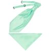 Plain Mint Men's Cravat Tie and Pocket Square Set