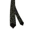 Black with Sage Green Floral Skinny Boys Tie