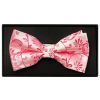 Light Coral Floral Handmade Mens Bow Tie