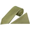 Khaki Silk Twill Classic Men's Tie and Pocket Square Set