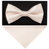 Blush Self Floral Textured Silk Mens Bow Tie and Pocket Square Set