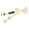 Pre Tied Ivory Satin Boys Bow Tie and Pocket Square Set
