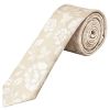 Champagne with White Floral Silk Skinny Tie