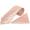 Rose Gold Floral Classic Men's Tie and Pocket Square Set
