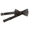 Pre Tied Light Grey Check Tweed Boys Bow Tie Age 4-7
