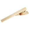 Gold Textured Metal Bar Tie Clip