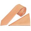 Orange Neat Skinny Men's Tie and Pocket Square Set