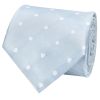 Light Blue Large White Spot Classic Men's Tie and Pocket Square Set