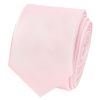 Plain Blush Pink Satin Skinny Men's Tie and Pocket Square Set