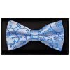 Royal Blue Floral Handmade Mens Bow Tie