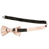 Light Peach Floral Handmade Mens Bow Tie