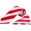 Red and White Striped Hand Made Classic Men's Football Tie and Pocket Square Set