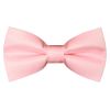 Pre Tied Blush Pink Satin Boys Bow Tie and Pocket Square Age 4-7