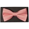 Plain Pink Satin Silk Mens Bow Tie