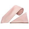 Rose Gold Diamond Neat Classic Men's Tie and Pocket Square Set