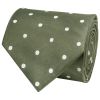 Olive Large White Spot Classic Men's Tie