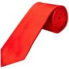 Plain Bright Red Satin Classic Men's Tie and Pocket Square Set