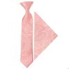 Pre Tied Light Pink Paisley Boys Tie and Pocket Square Set Age 4-7 