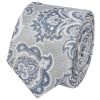 Silver and Blue Paisley Skinny Men's Tie